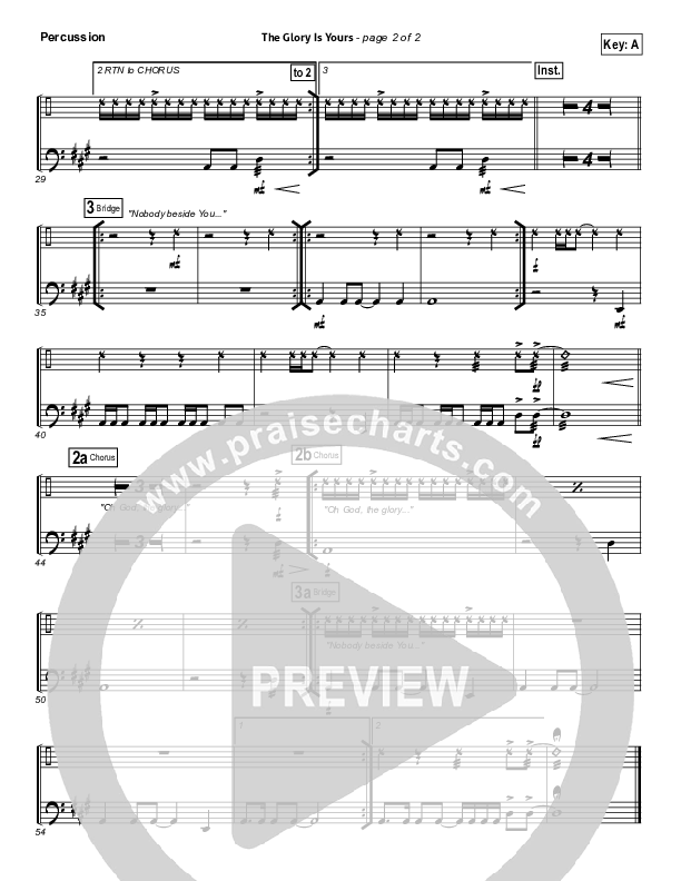 The Glory Is Yours Percussion (Elevation Worship)