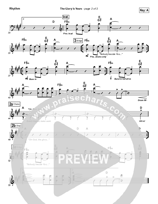 The Glory Is Yours Rhythm Chart (Elevation Worship)