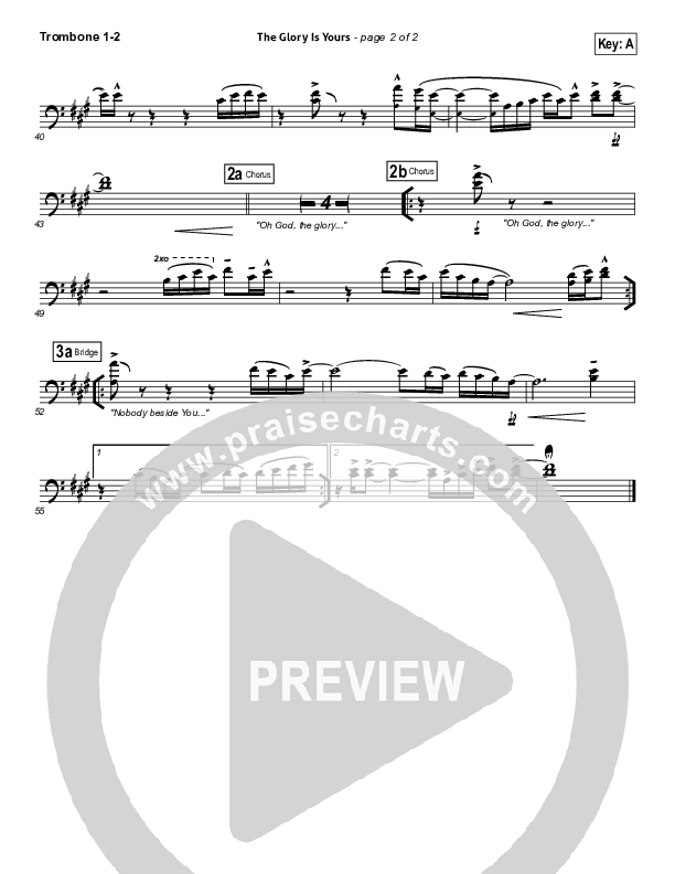 The Glory Is Yours Trombone 1/2 (Elevation Worship)