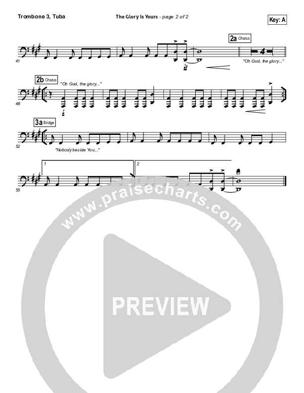 The Glory Is Yours Trombone 3/Tuba (Elevation Worship)