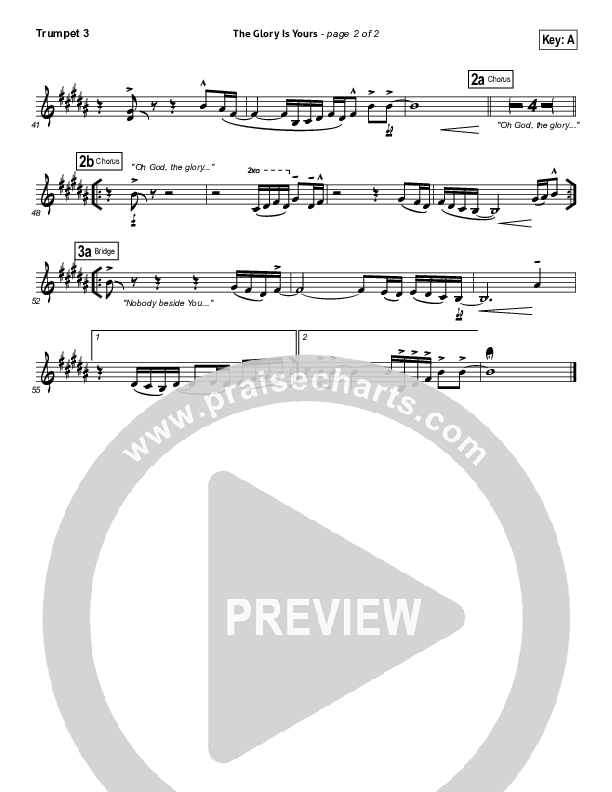 The Glory Is Yours Trumpet 3 (Elevation Worship)