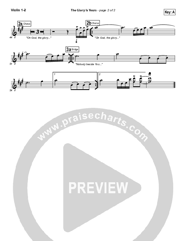 The Glory Is Yours Violin 1/2 (Elevation Worship)