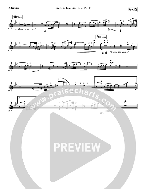 Grace So Glorious Alto Sax (Elevation Worship)