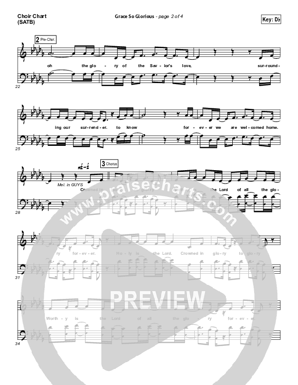 Grace So Glorious Choir Sheet (SATB) (Elevation Worship)