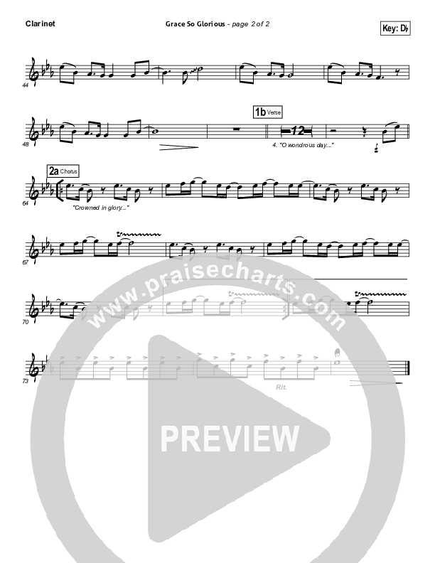 Grace So Glorious Clarinet (Elevation Worship)