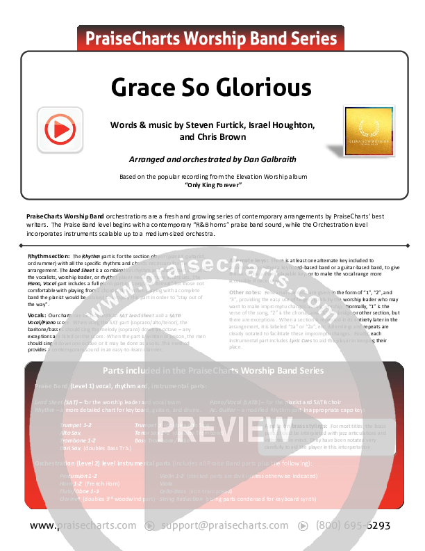 Grace So Glorious Cover Sheet (Elevation Worship)
