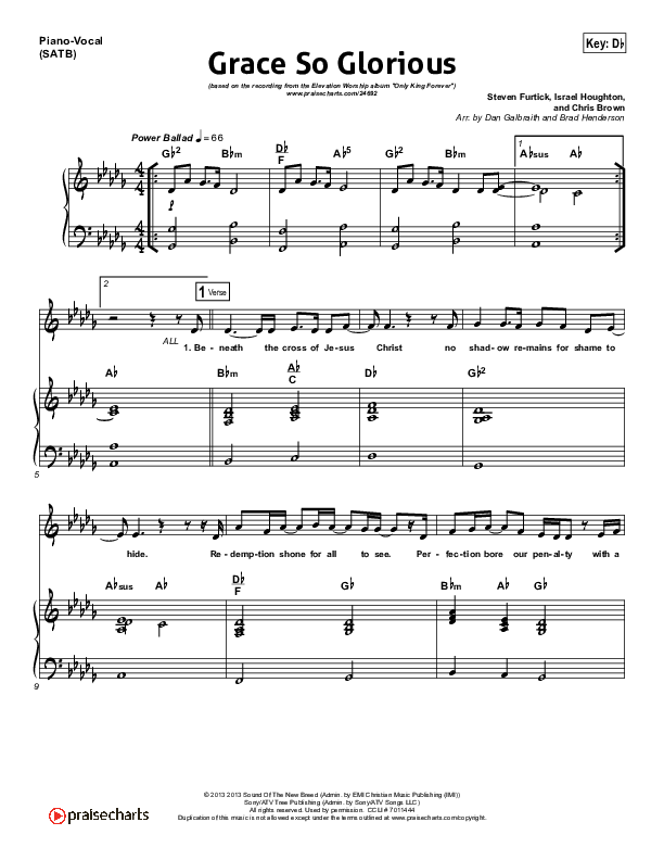 Grace So Glorious Piano/Vocal (SATB) (Elevation Worship)