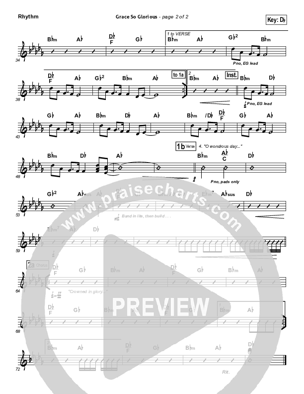 Grace So Glorious Rhythm Chart (Elevation Worship)
