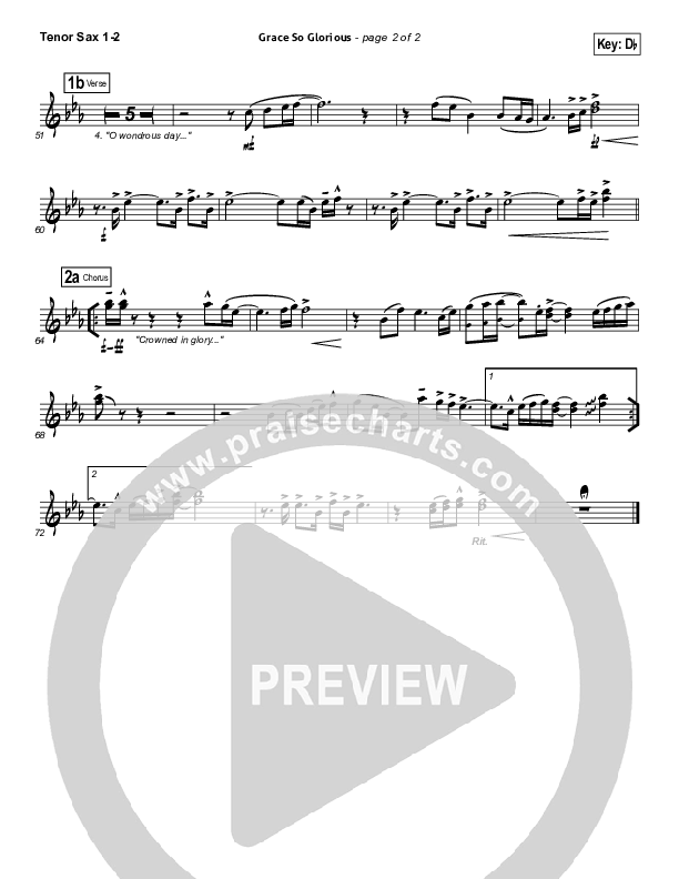 Grace So Glorious Tenor Sax 1/2 (Elevation Worship)