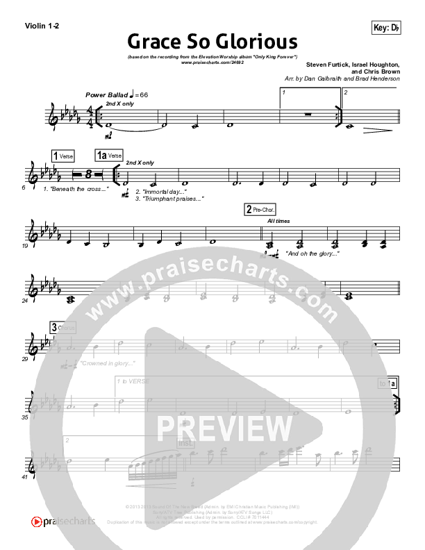 Grace So Glorious Violin 1/2 (Elevation Worship)