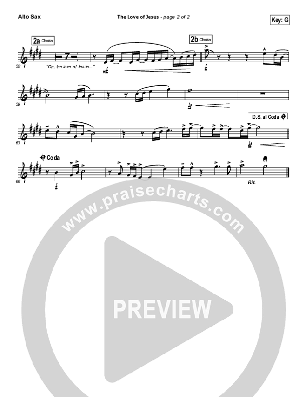 The Love Of Jesus Alto Sax (Elevation Worship)