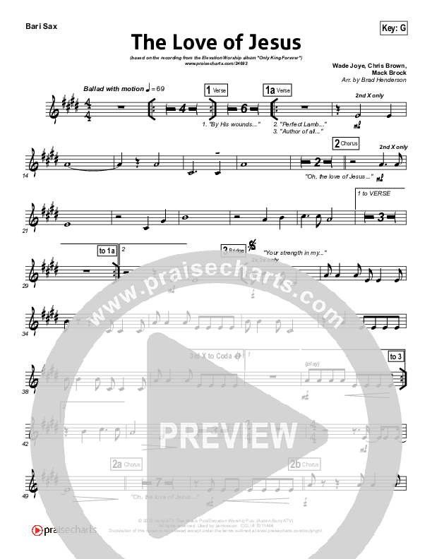 The Love Of Jesus Bari Sax (Elevation Worship)