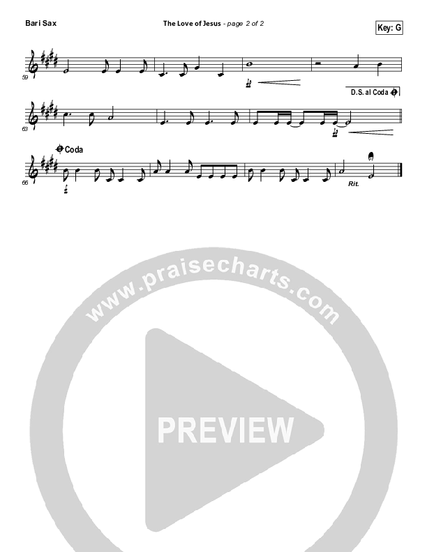 The Love Of Jesus Bari Sax (Elevation Worship)