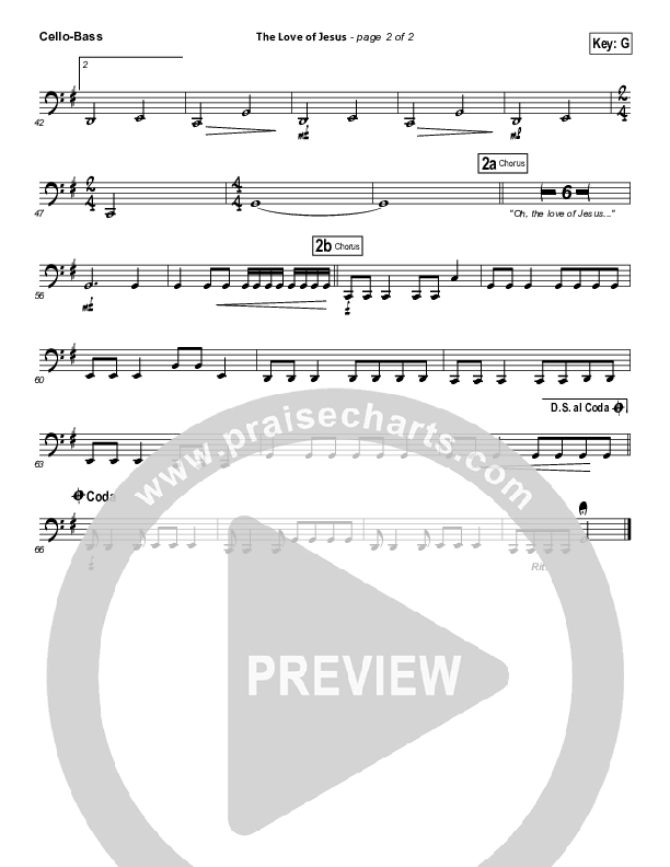 The Love Of Jesus Cello/Bass (Elevation Worship)