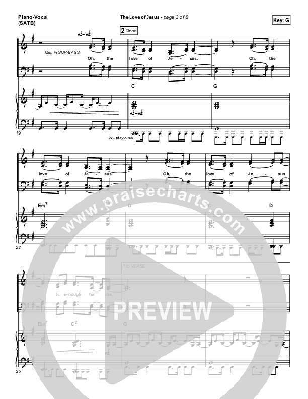 The Love Of Jesus Piano/Vocal (SATB) (Elevation Worship)