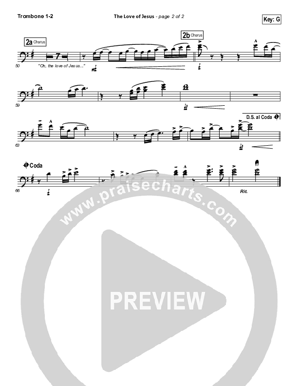 The Love Of Jesus Trombone 1/2 (Elevation Worship)