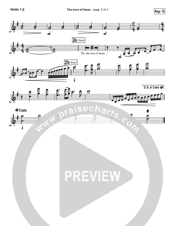 The Love Of Jesus Violin 1/2 (Elevation Worship)