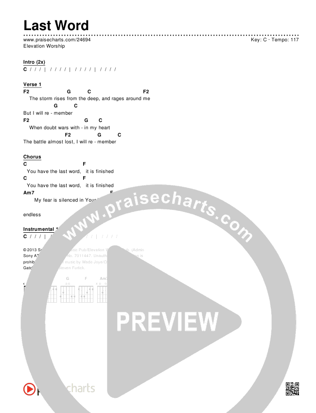 Last Word Chords & Lyrics (Elevation Worship)