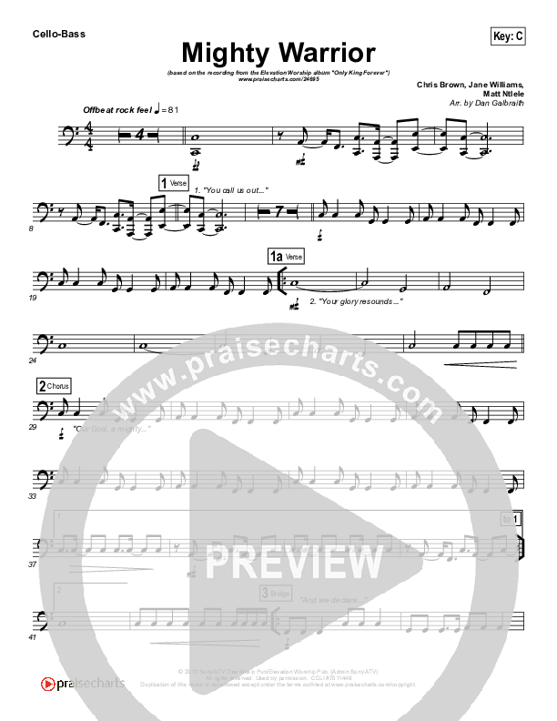 Mighty Warrior Cello/Bass (Elevation Worship)