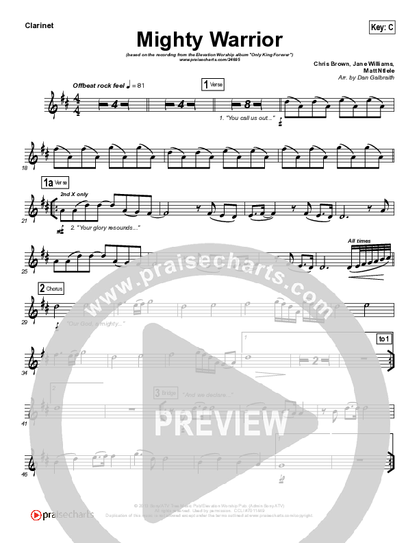 Mighty Warrior Clarinet (Elevation Worship)