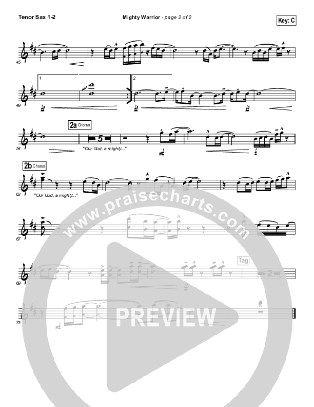 Mighty Warrior Tenor Sax 1/2 (Elevation Worship)