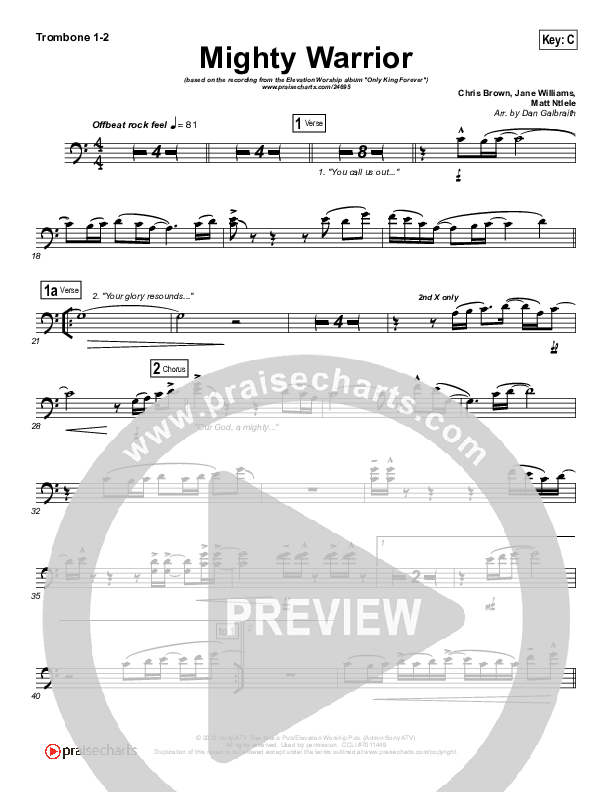 Mighty Warrior Trombone 1/2 (Elevation Worship)