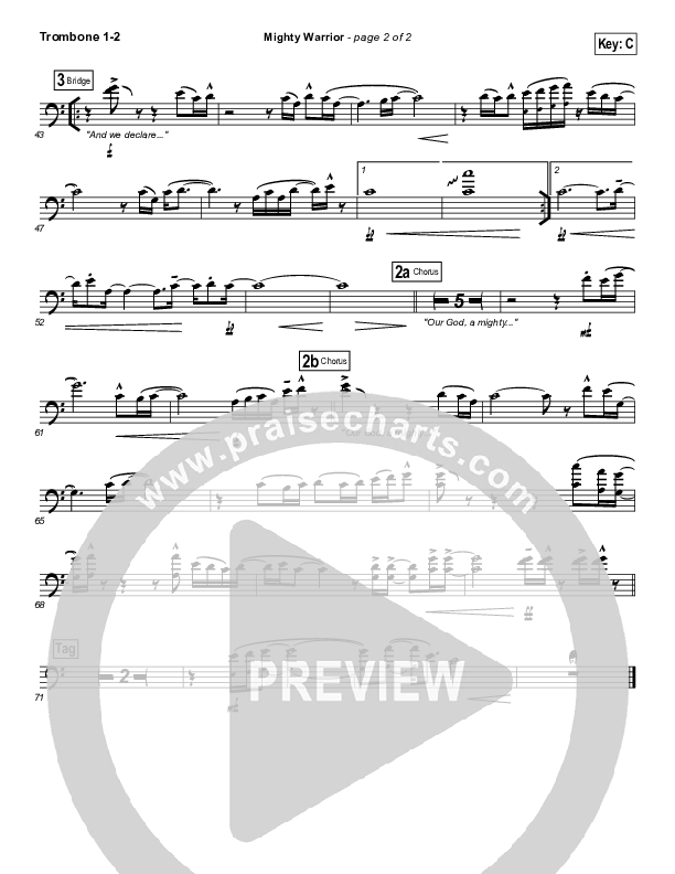 Mighty Warrior Trombone 1/2 (Elevation Worship)