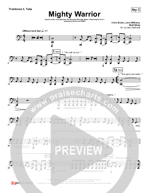 Mighty Warrior Trombone 3/Tuba (Elevation Worship)