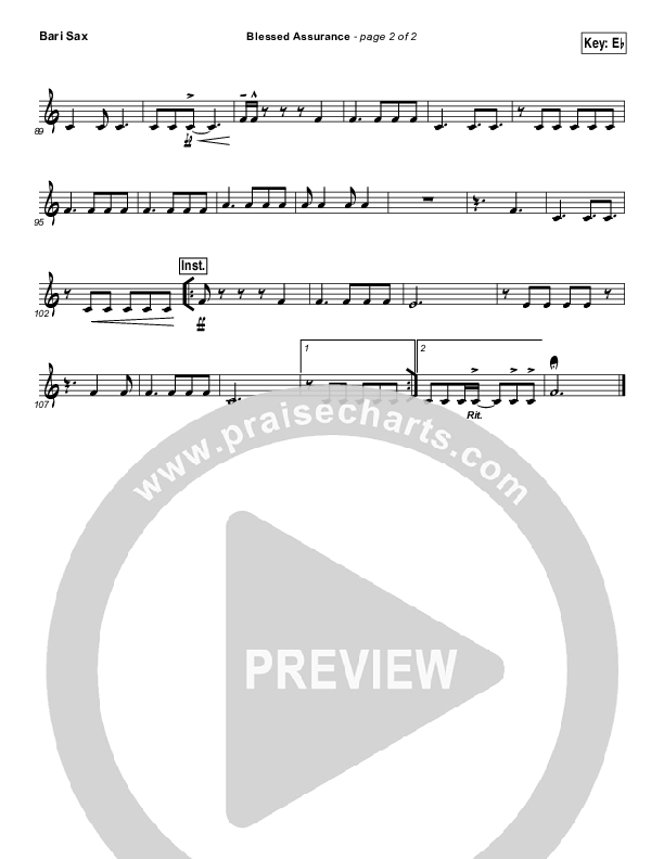 Blessed Assurance Bari Sax (Elevation Worship)