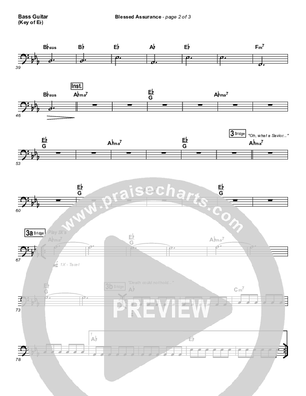 Blessed Assurance Bass Guitar (Elevation Worship)