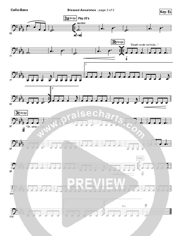 Blessed Assurance Cello/Bass (Elevation Worship)