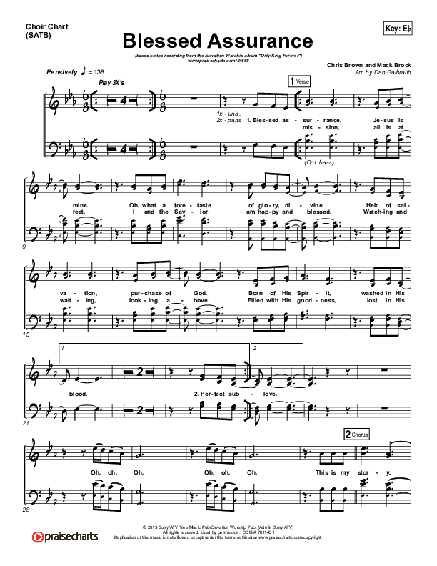 Blessed Assurance Choir Vocals (SATB) (Elevation Worship)