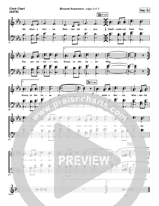 Blessed Assurance Choir Sheet (SATB) (Elevation Worship)