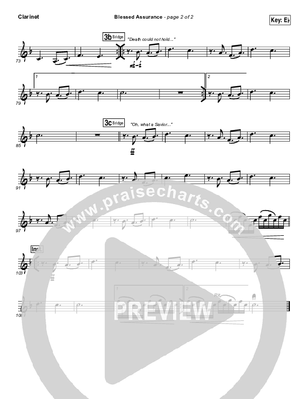 Blessed Assurance Clarinet (Elevation Worship)