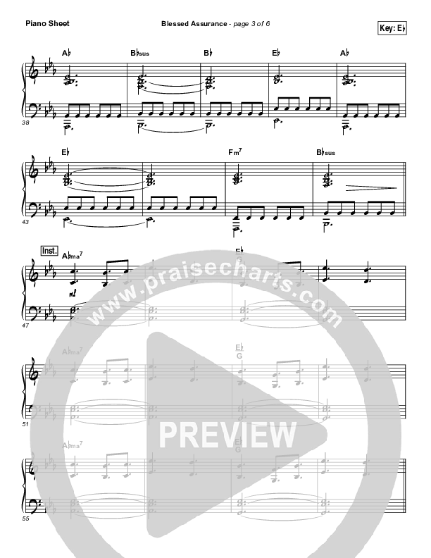 Blessed Assurance Piano Sheet (Elevation Worship)