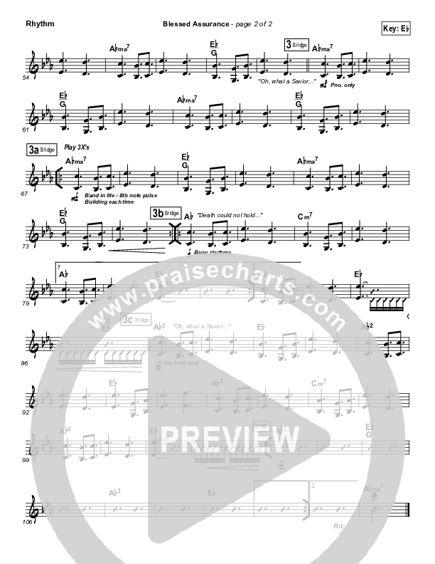 Blessed Assurance Rhythm Chart (Elevation Worship)