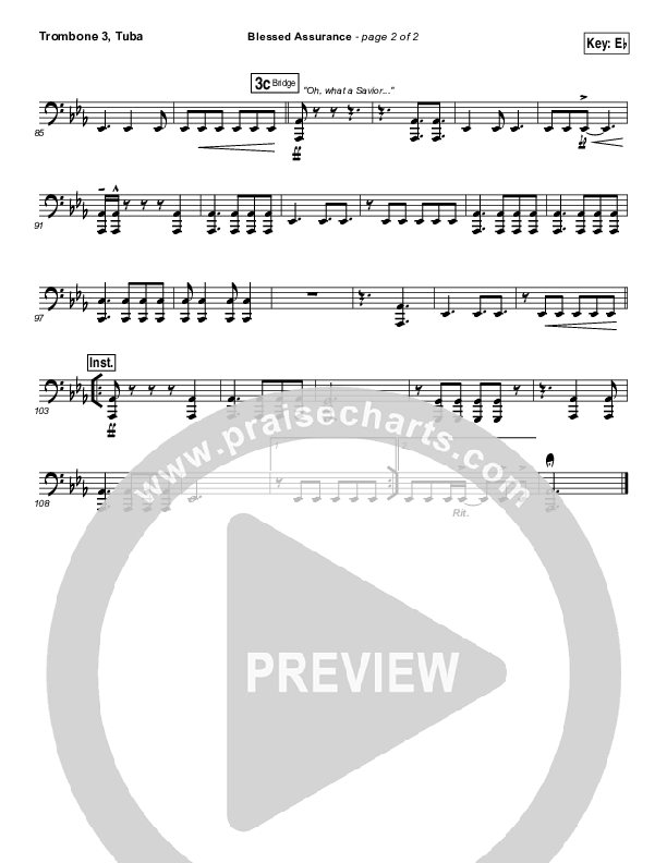 Blessed Assurance Trombone 3/Tuba (Elevation Worship)