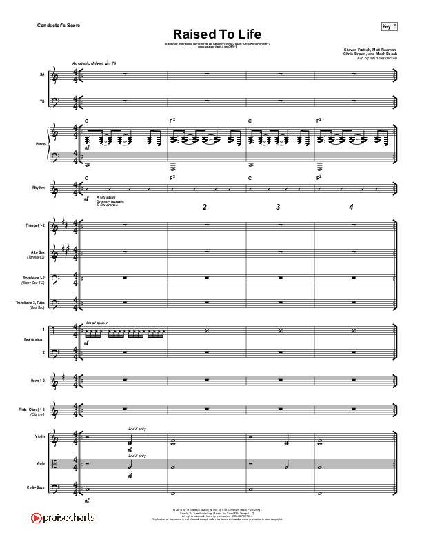 Raised To Life Conductor's Score (Elevation Worship)