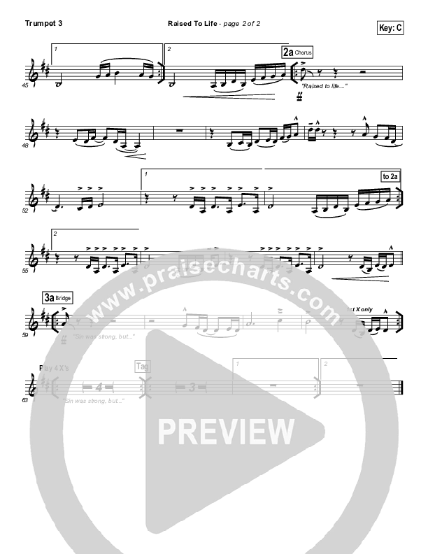 Raised To Life Trumpet 3 (Elevation Worship)