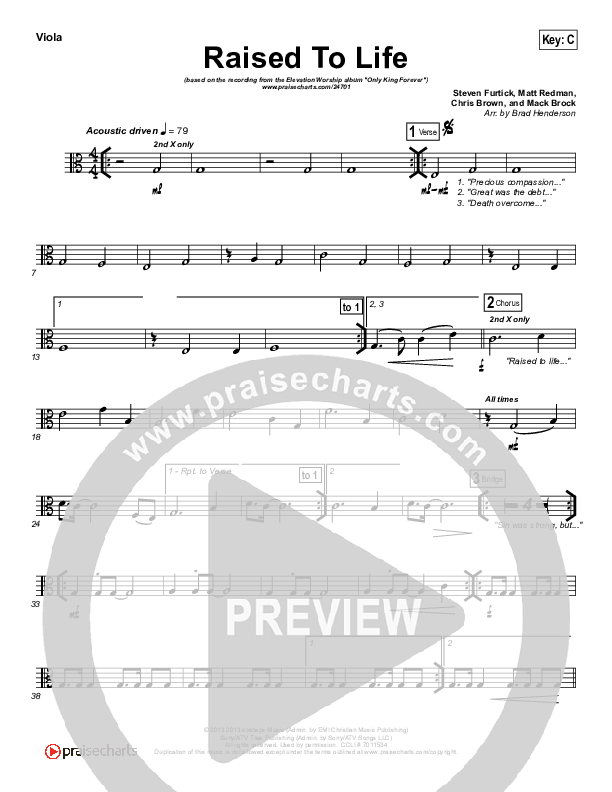 Raised To Life Viola (Elevation Worship)