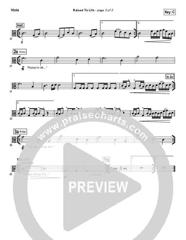 Raised To Life Viola (Elevation Worship)