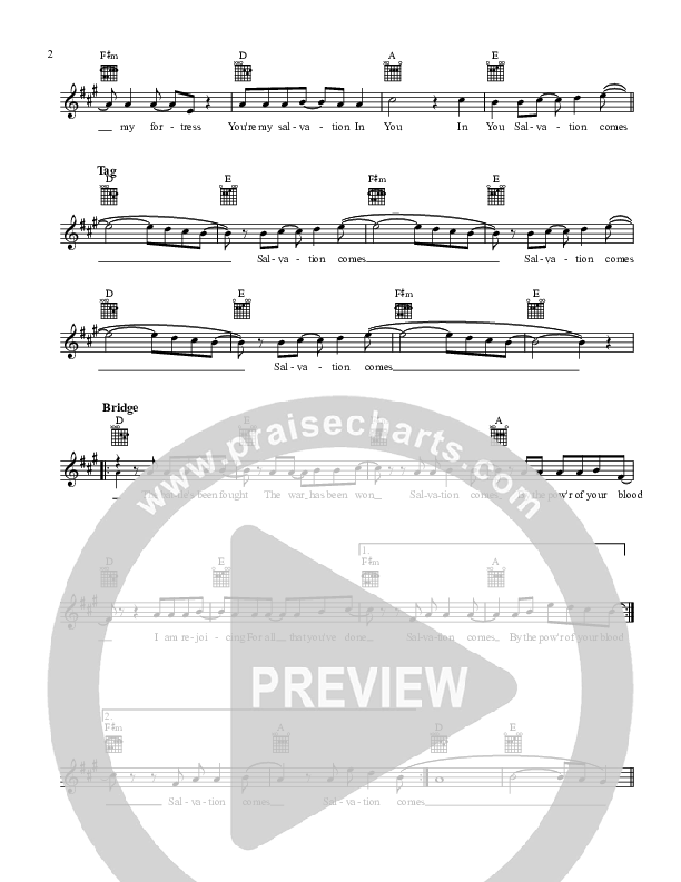 Salvation Comes Lead Sheet (CP Worship)