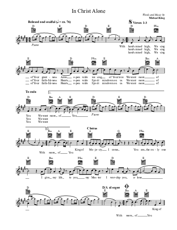 King Of Majesty (In Christ Alone) Lead Sheet (CP Worship)