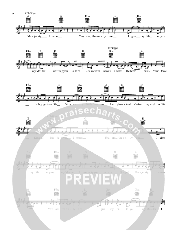 King Of Majesty (In Christ Alone) Lead Sheet (CP Worship)