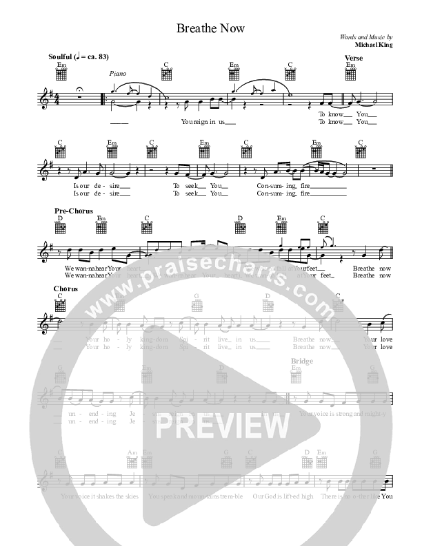 Breathe Now Lead Sheet (CP Worship)