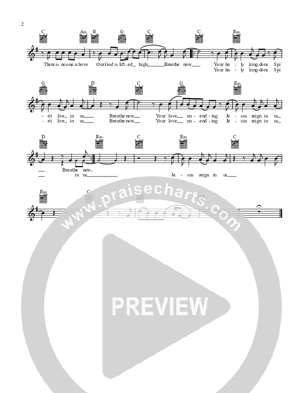 Breathe Now Lead Sheet (CP Worship)