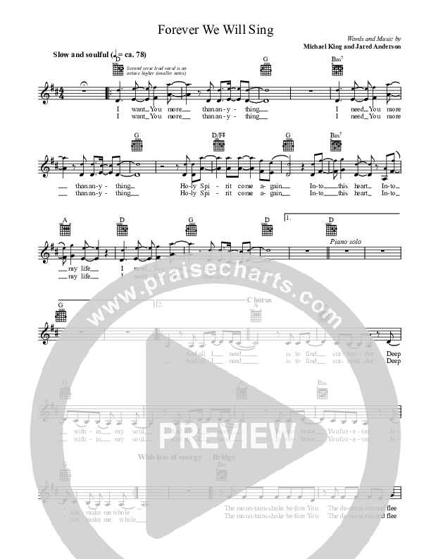 All I Need (Forever We Will Sing) Lead Sheet (CP Worship)