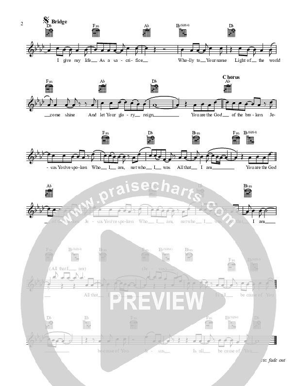 God Of The Broken Lead Sheet (CP Worship)