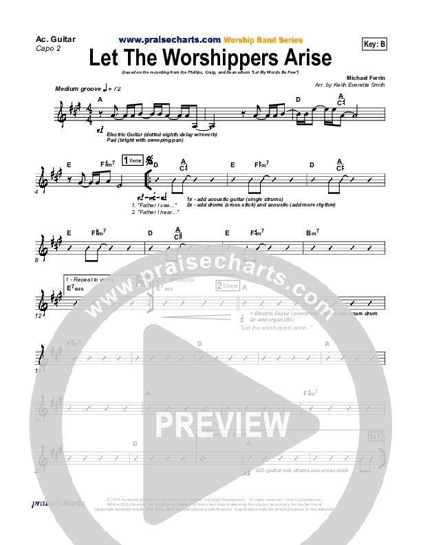Let The Worshippers Arise Rhythm Chart (Phillips Craig & Dean)