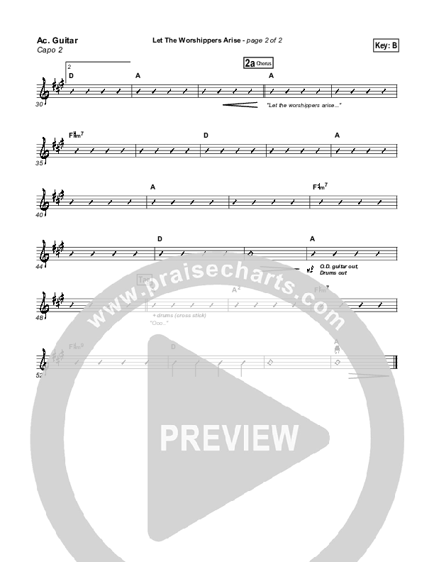 Let The Worshippers Arise Acoustic Guitar (Phillips Craig & Dean)